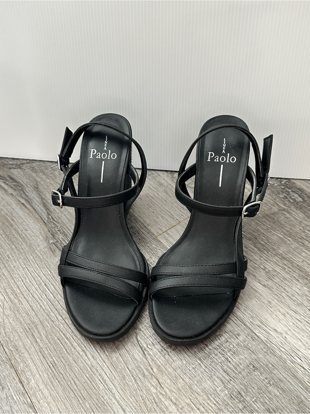 Paolo Black Strappy Heel Sandals